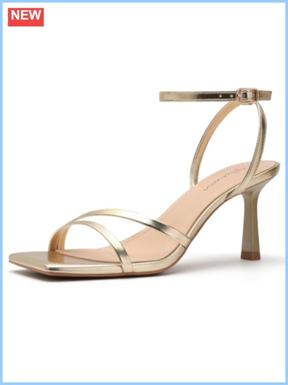 Strappy Square Toe Kitten Heels Sandals Ankle Strap Dress Wedding Party Shoes